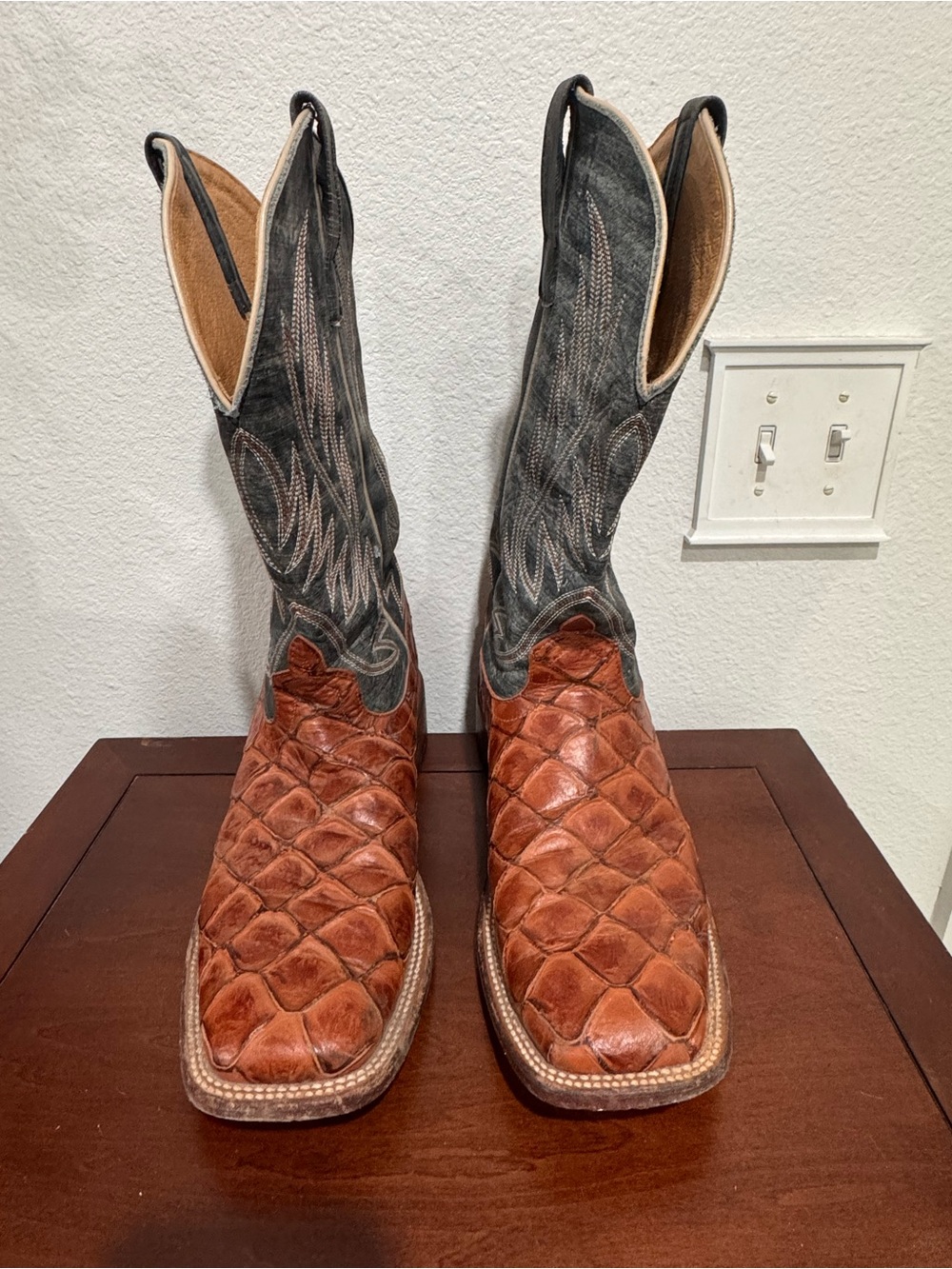 Men's Brown Exotic Leather Western Boots 11.5D